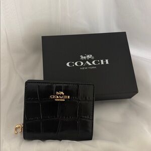 Coach Black Croc Wallet (with box)
